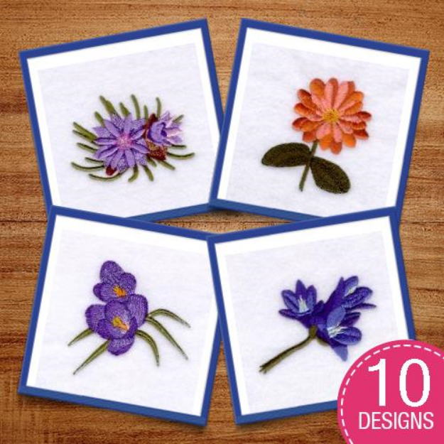 Picture of Spring Flowers Embroidery Design Pack