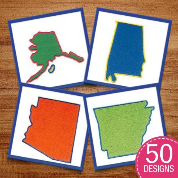 Picture of States of the Union Embroidery Design Pack