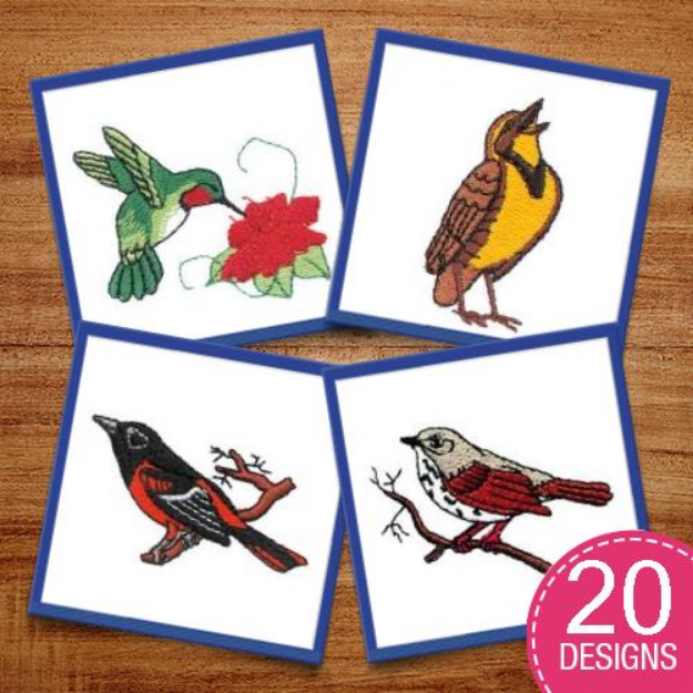 Picture of Pretty Birds Embroidery Design Pack