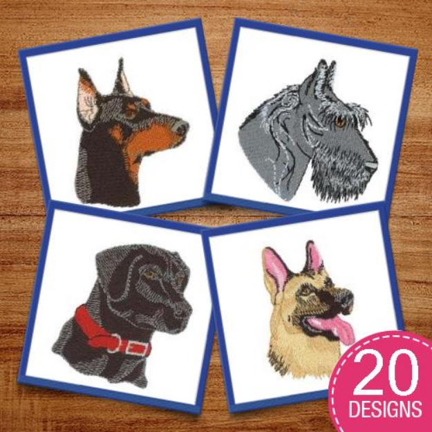 Picture of Dogs Embroidery Design Pack