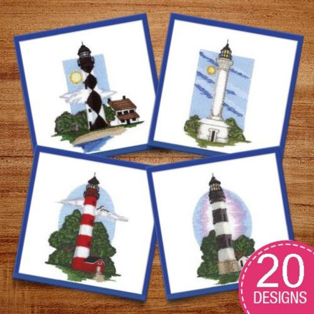 Picture of Lighthouses Embroidery Design Pack