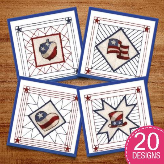 Picture of American Quilt Embroidery Design Pack