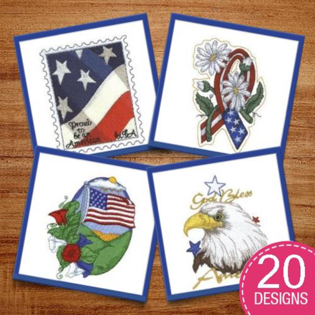 Picture of American Pride Embroidery Design Pack