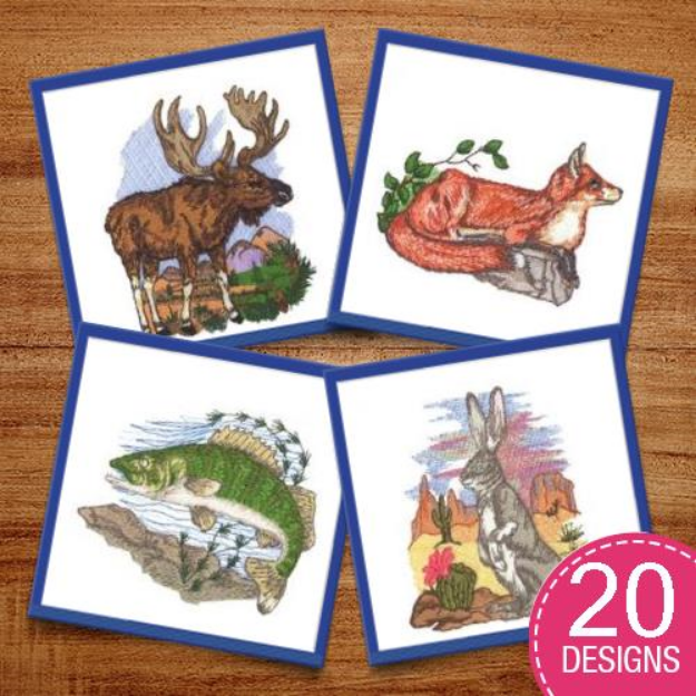 Picture of North American Wildlife Embroidery Design Pack