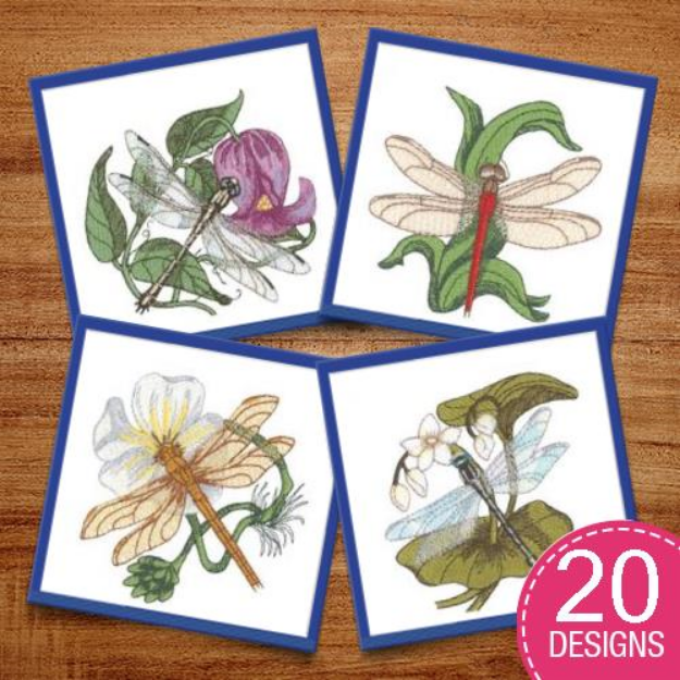 Picture of Dragonflies Embroidery Design Pack