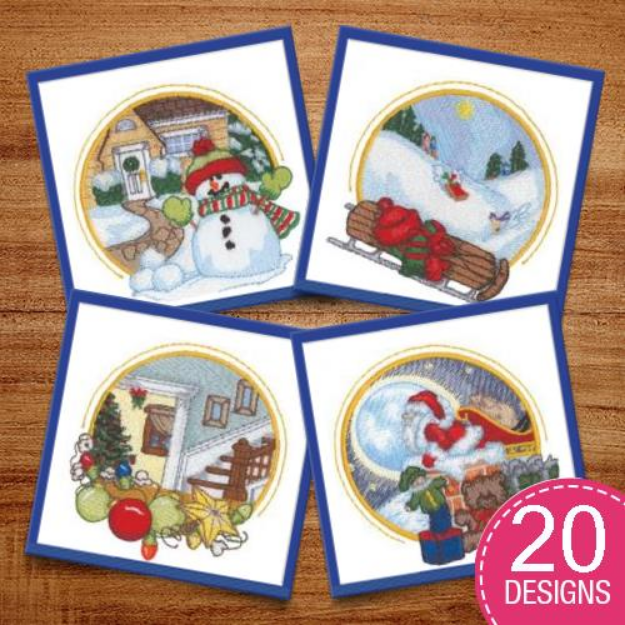 Picture of Christmas Scenes Embroidery Design Pack