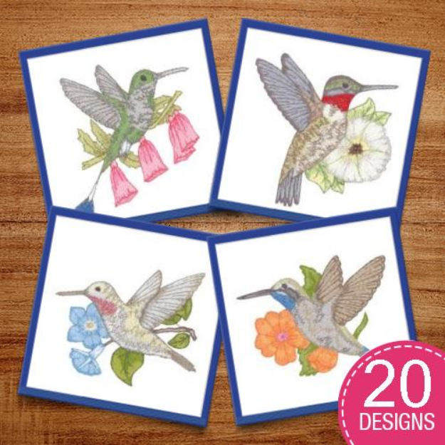 Picture of Hummingbirds Embroidery Design Pack
