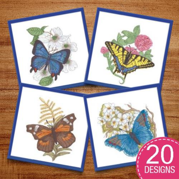 Picture of Butterflies Embroidery Design Pack