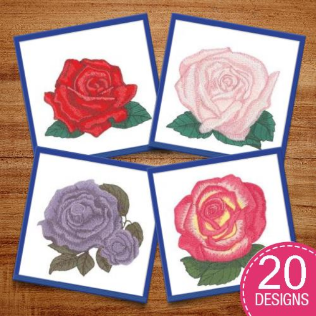Picture of Roses Embroidery Design Pack