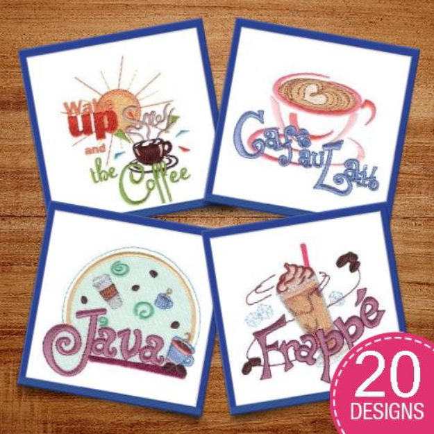 Picture of Coffee Craze Embroidery Design Pack