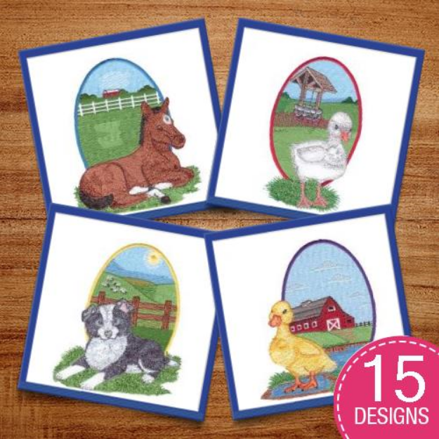 Picture of SB 17 Baby Farm Animals Embroidery Design Pack