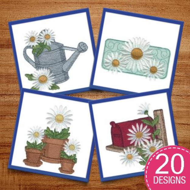 Picture of Daisies Embroidery Design Pack