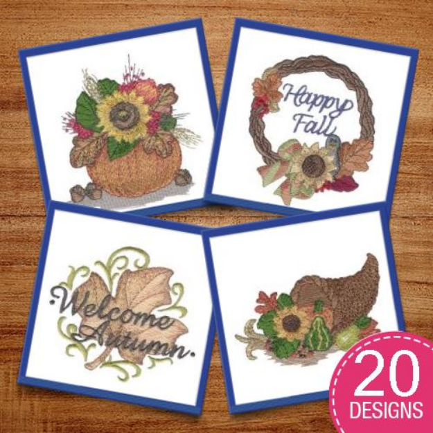Picture of Fall Festivities Embroidery Design Pack
