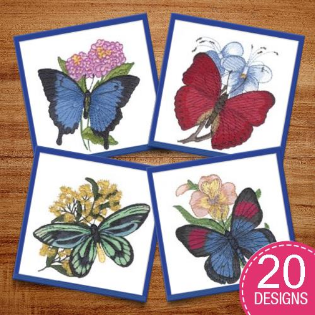 Picture of Butterflies #2 Embroidery Design Pack