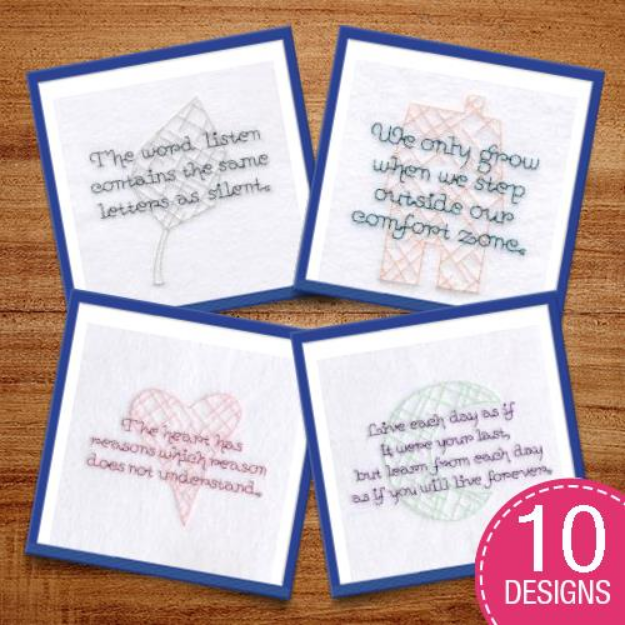 Picture of Life Sayings Embroidery Design Pack