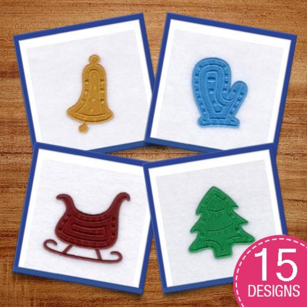 Picture of Holiday Shapes Filled Embroidery Design Pack