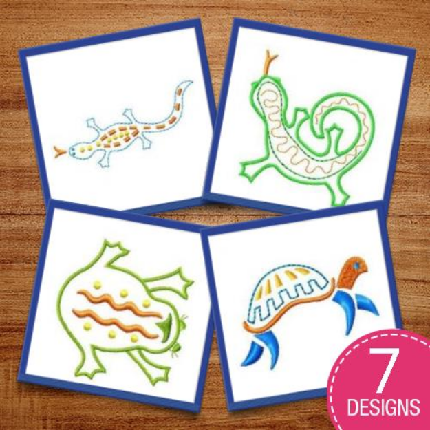 Picture of Tribal Animal Outlines Embroidery Design Pack