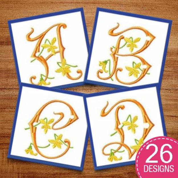 Picture of Vintage Alphabet 6 Embroidery Design Pack