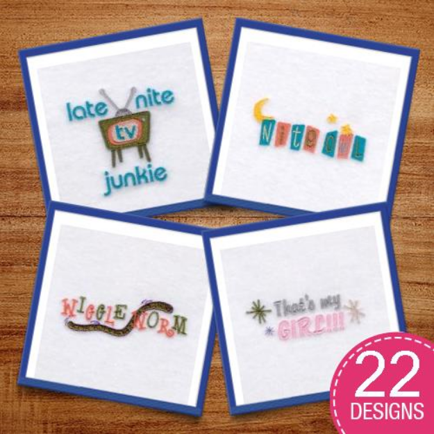 Picture of Cute Baby Phrases #4 Embroidery Design Pack