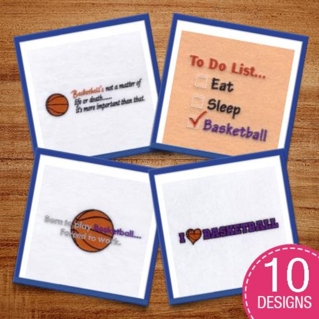 Picture of Basketball Embroidery Design Pack