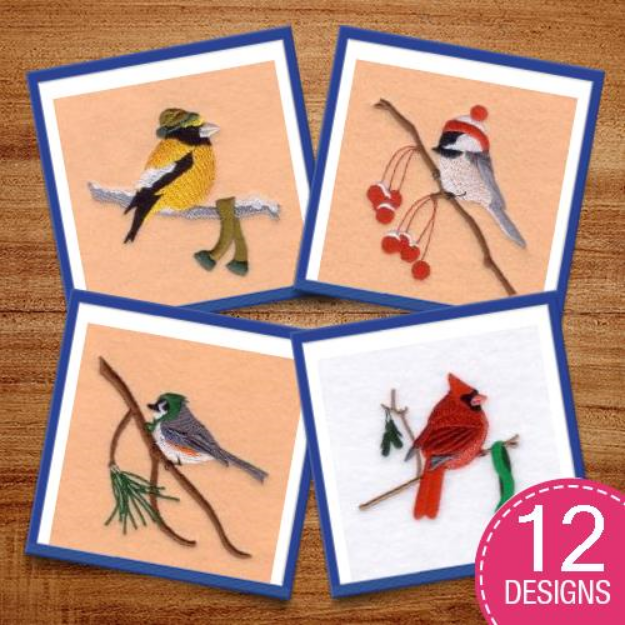 Picture of Winter Bird Scenes Embroidery Design Pack
