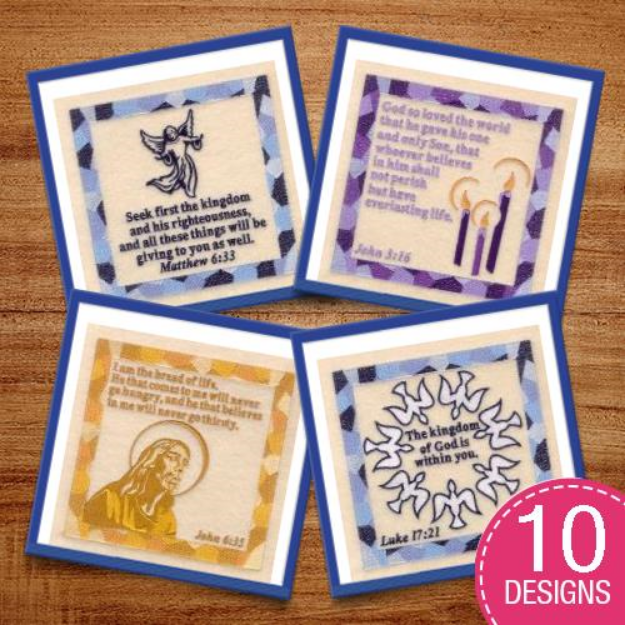 Picture of Bible Verse Squares Embroidery Design Pack