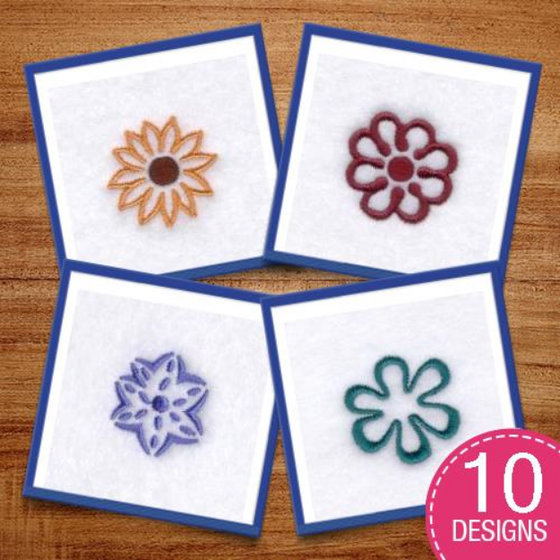 Picture of Flower Accents Embroidery Design Pack