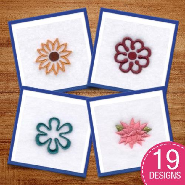 Picture of Flowers Combined Embroidery Design Pack