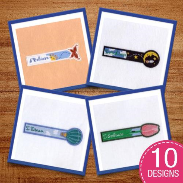 Picture of Inspirational Bookmarks Embroidery Design Pack