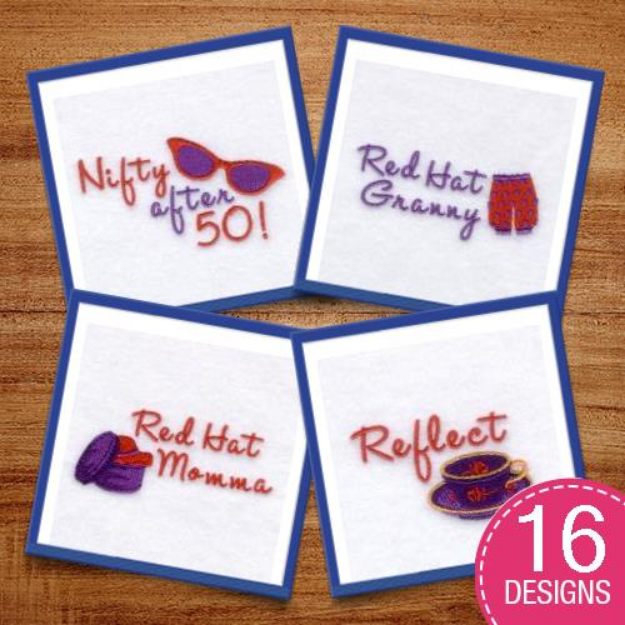 Picture of Red Hat Expressions Embroidery Design Pack