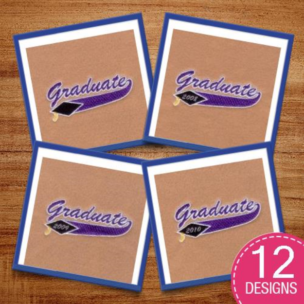 Picture of Graduate Swoosh Embroidery Design Pack