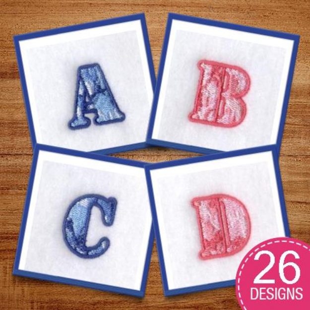 Picture of Camouflage Alphabet Embroidery Design Pack