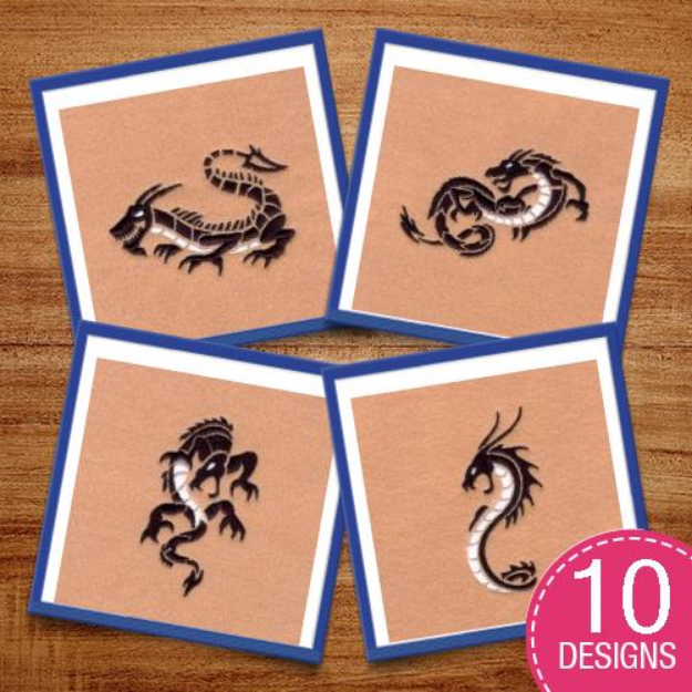Picture of Asian Dragons Small  Embroidery Design Pack