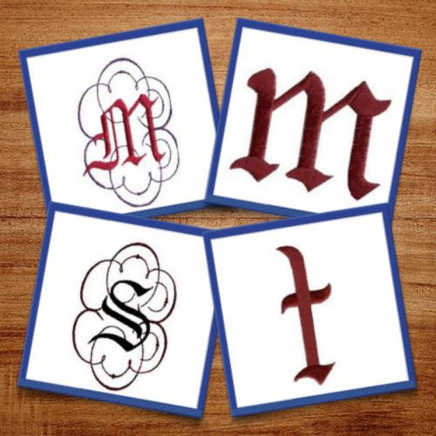 Picture of Monogram Font Embroidery Design Pack