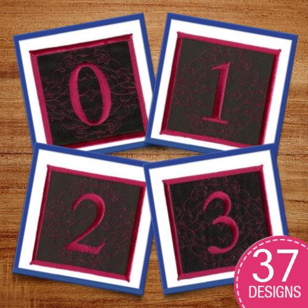 Picture of Square Applique Font Embroidery Design Pack