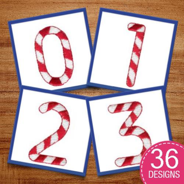 Picture of Candy Cane Font Embroidery Design Pack