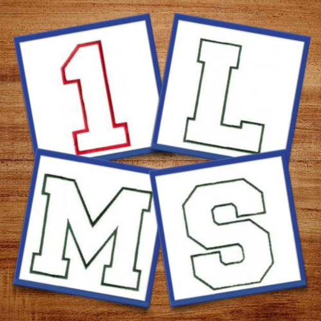 Picture of Athletic Applique Font Embroidery Design Pack
