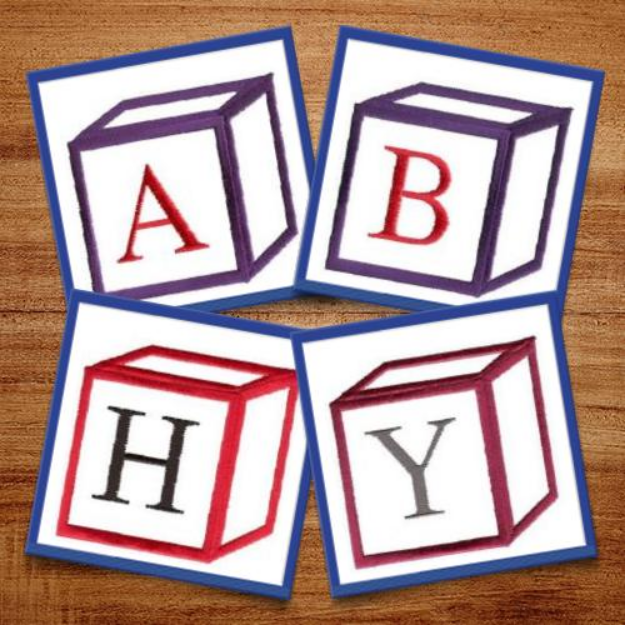 Picture of Right Baby Block Font Embroidery Design Pack