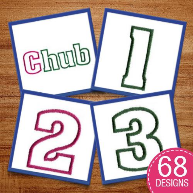 Picture of Chub Font Embroidery Design Pack