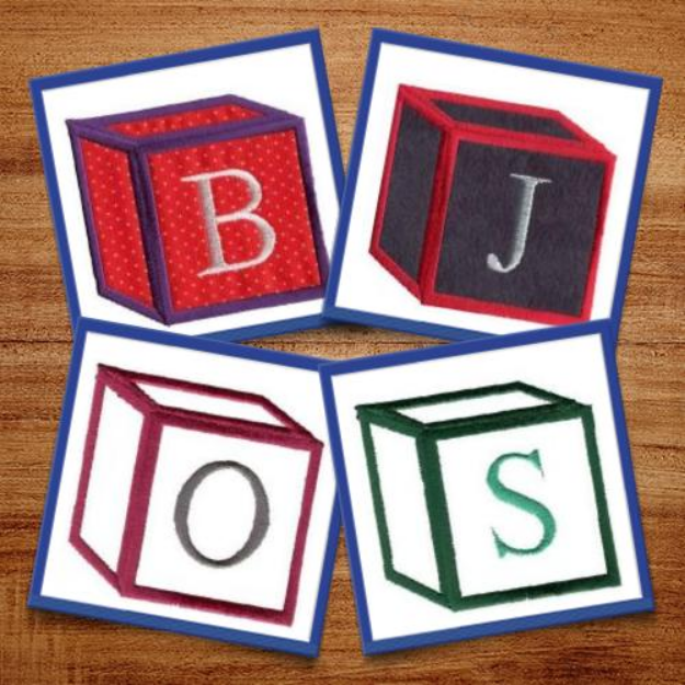 Picture of Left Baby Block Font Embroidery Design Pack
