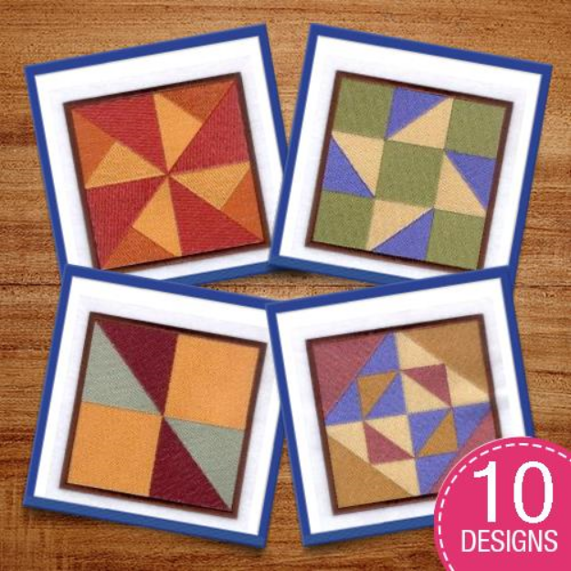 Picture of Geometric Squares Embroidery Design Pack