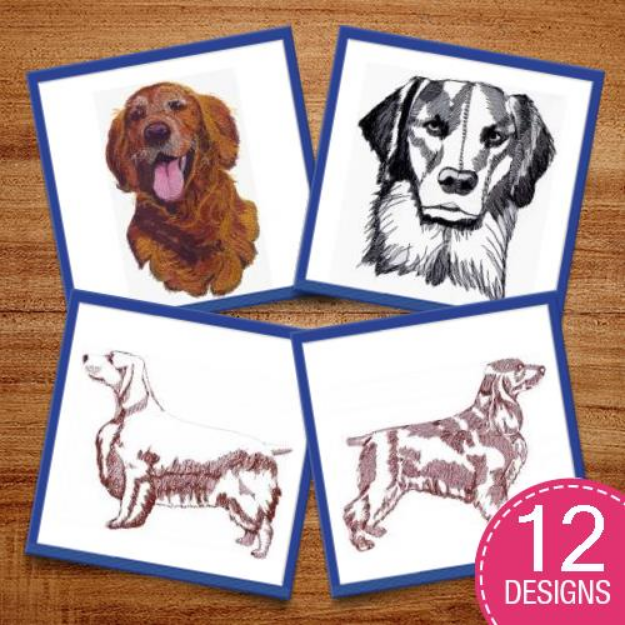Picture of Sporting Dogs Embroidery Design Pack