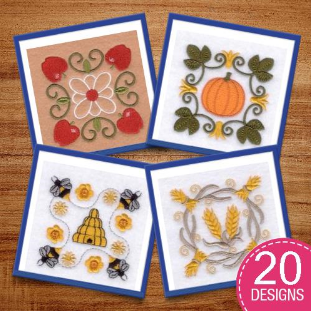 Picture of Fall Folk Art Combined  Embroidery Design Pack
