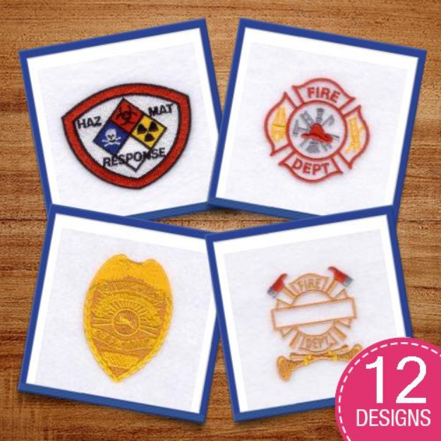 Picture of Fire Badges Embroidery Design Pack