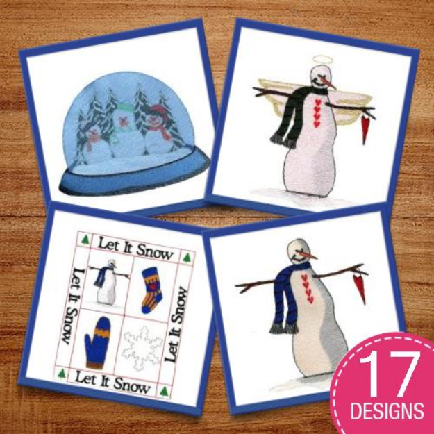 Picture of Snowman Package Embroidery Design Pack