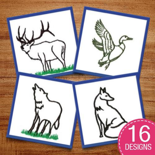 Picture of Animal Outline Package Embroidery Design Pack