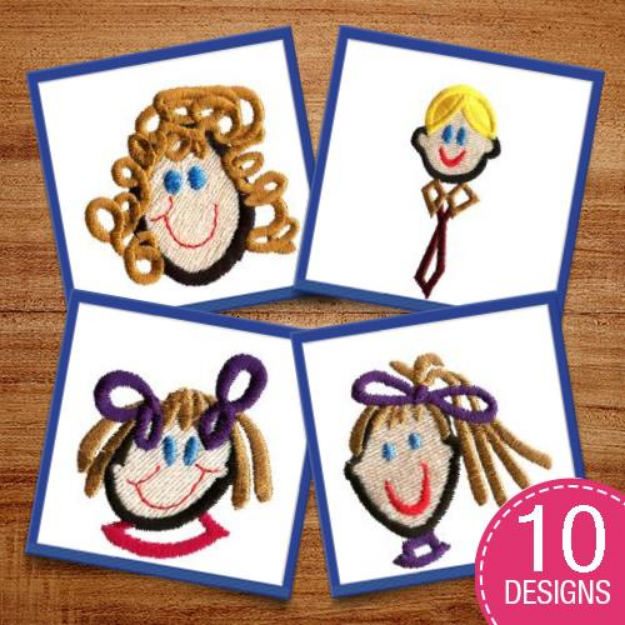 Picture of Face Package Embroidery Design Pack