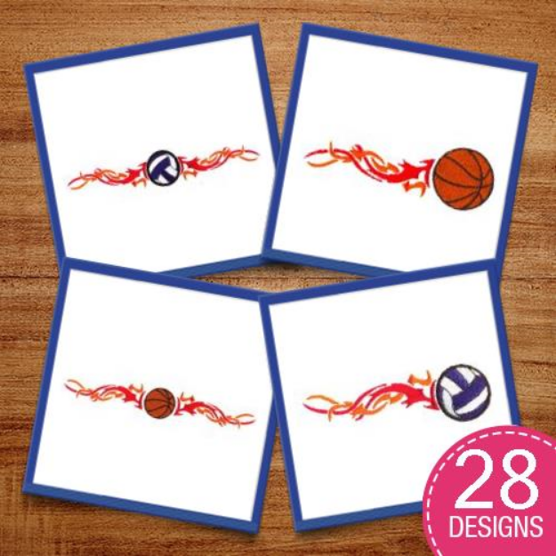 Picture of Flaming Sports #3 Embroidery Design Pack