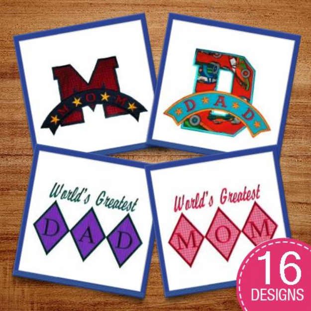 Picture of Mom and Dad Package COMBO Embroidery Design Pack