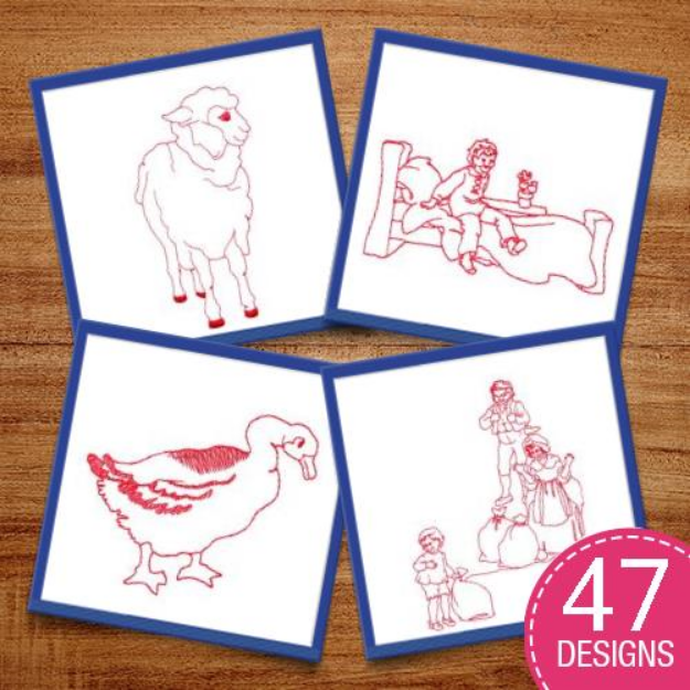 Picture of Redwork Package Embroidery Design Pack